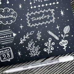 3 Gel Pen Set Silver Nibs 0.8mm & 1mm Drawing Sketching Illustrating