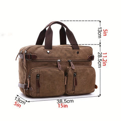 Canvas Laptop Bag with Laptop Compartment & Adjustable Shoulder Strap
