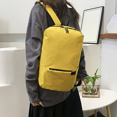 Lightweight Canvas Backpack Solid Daypack Casual Zipper Travel Bag