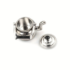 1:12 Scale Dollhouse Kettle Realistic Metallic Finish Ornament