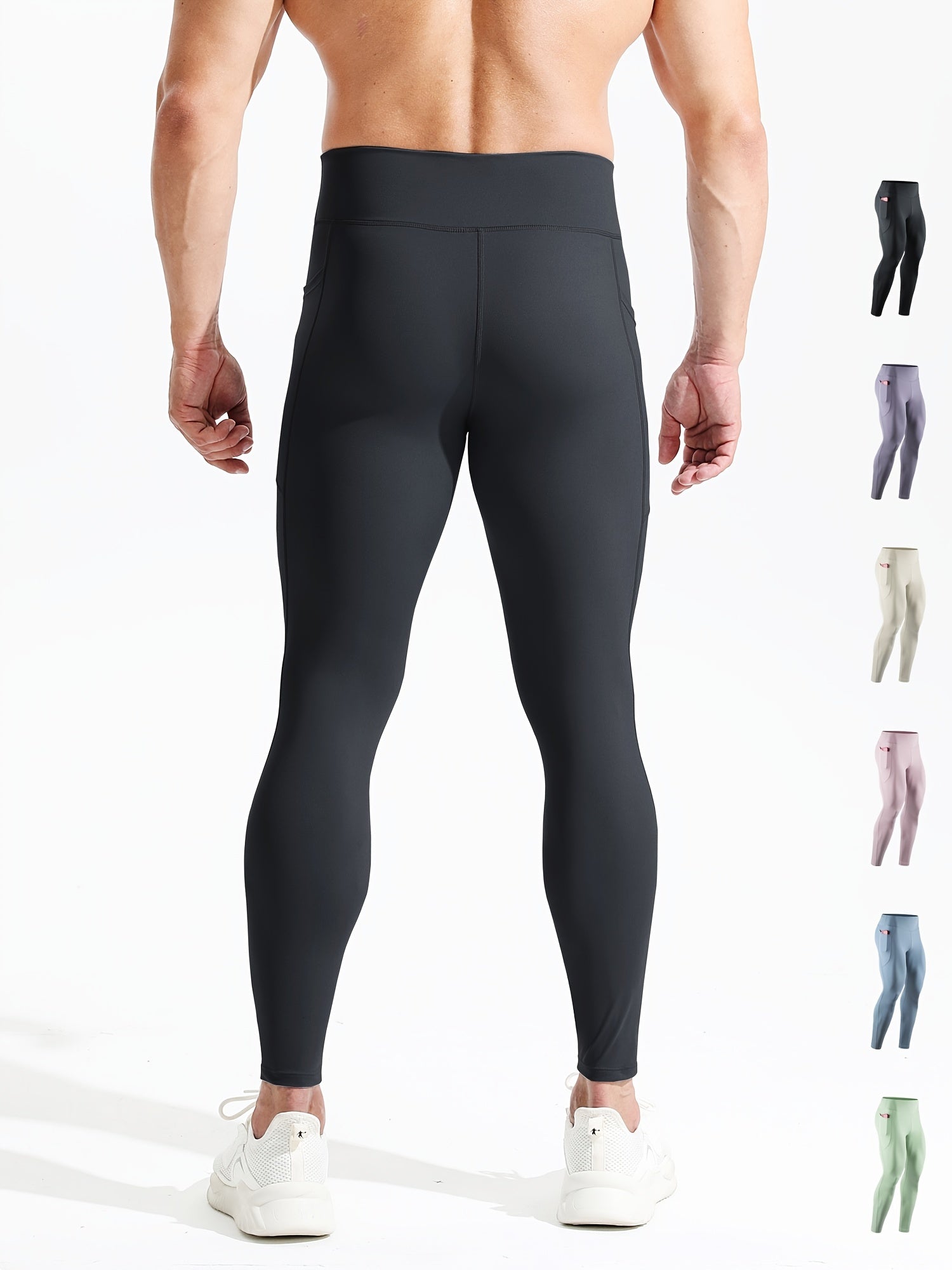 Men's Compression Sports Leggings Quick Dry High Waist Pants