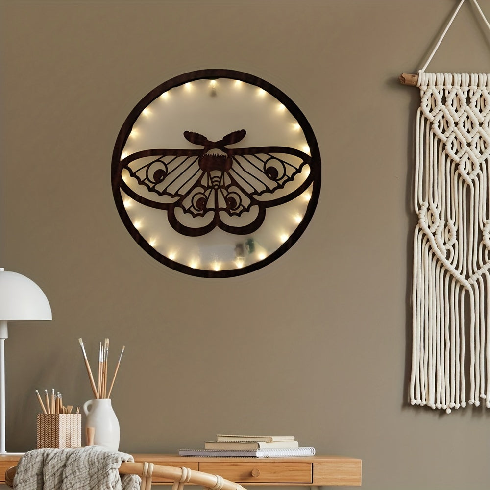 LED Butterfly Shape Wooden Lamp Home Decoration Wall Sticker Pendant