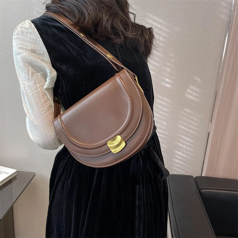Small Crossbody Bag For Women Semicircle Saddle Bag Shoulder Bag