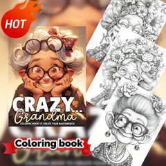 Crazy Grandma Coloring Book 24 Pages 100gsm Thick Paper Relaxing Art Gift