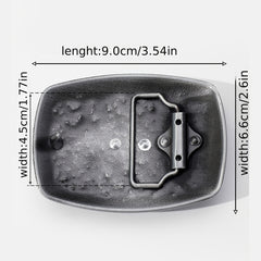 Rectangular Horn Bull Belt Buckle Engraved Vintage Cowboy Buckle