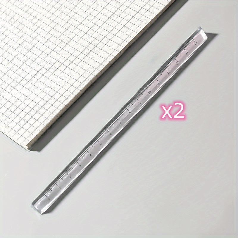 Three Prism Ruler Student Drawing Measuring Ruler Exam Office