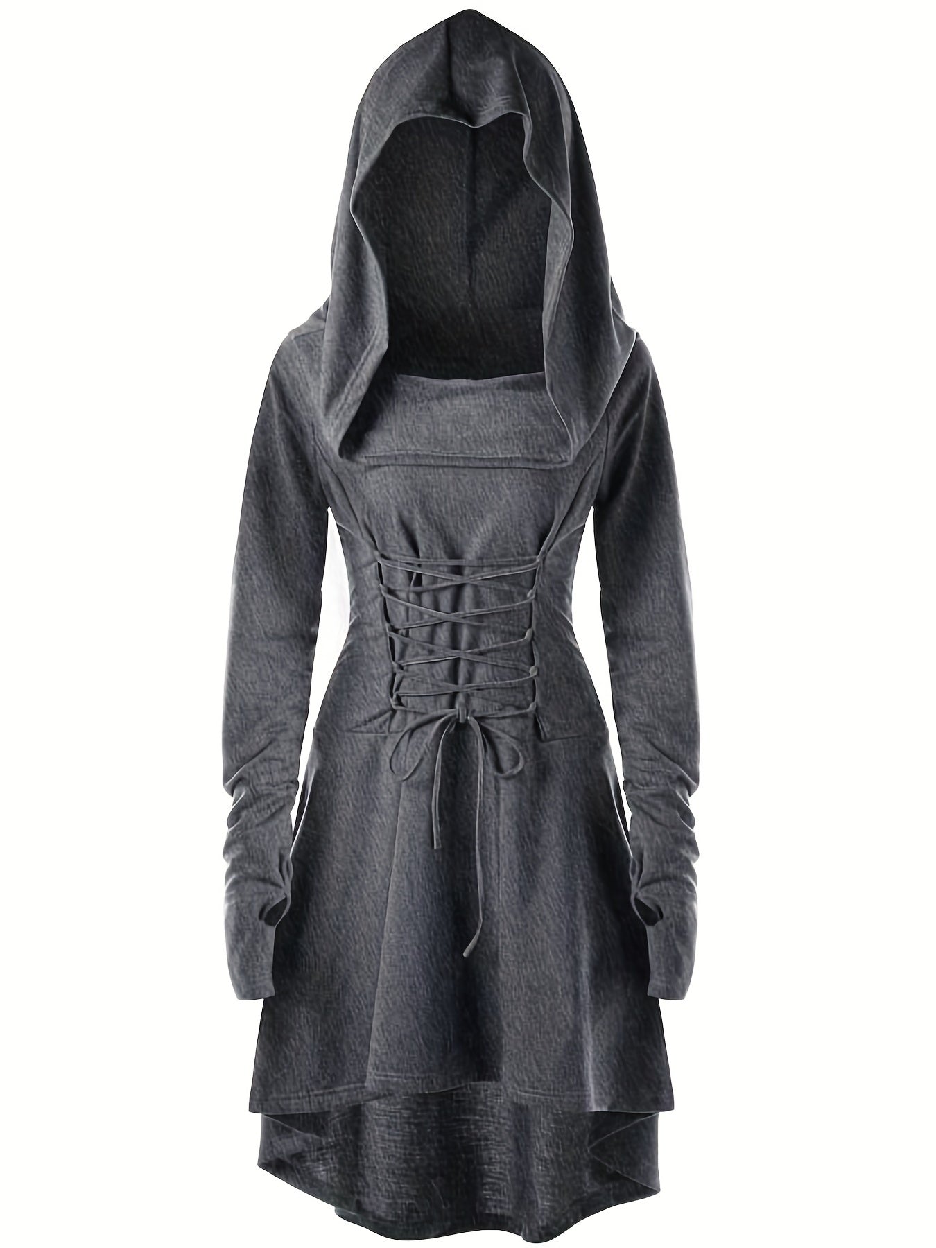 Gothic Witch Cosplay Dress Halloween Hooded Costume