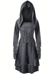 Gothic Witch Cosplay Dress Halloween Hooded Costume
