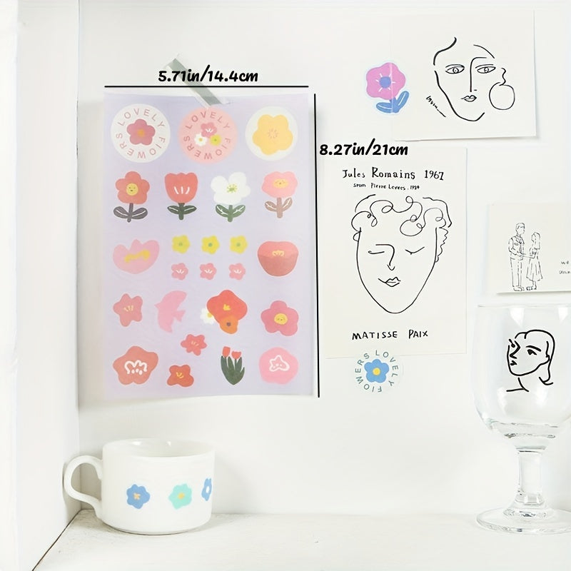 Washi Paper Sticker Flower Fruit Series Single Sheet