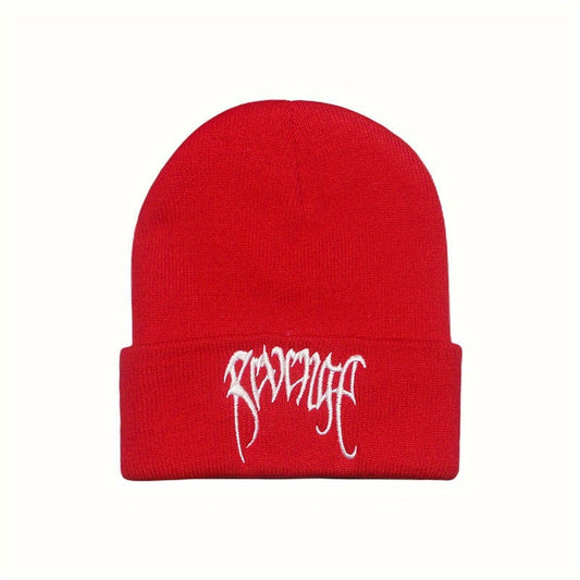 High Letter Embroidery Knitted Hat Autumn Winter Pullover Beanie