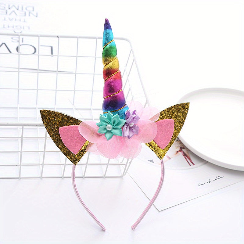 Unicorn Hair Hoop Cartoon Headdress for Kids