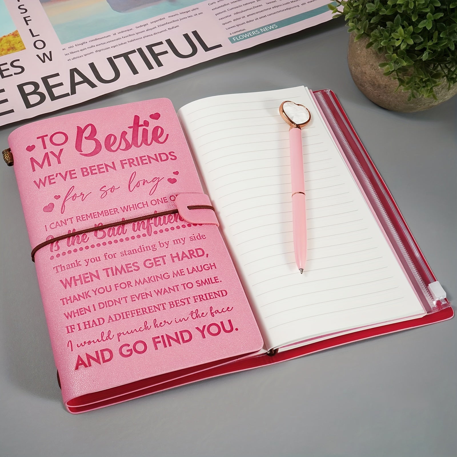 Pink Travel Guide Notebook for Friends and Sisters