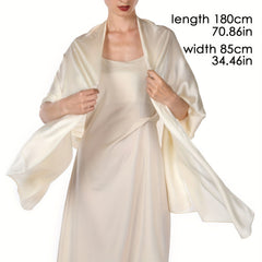 Satin Shawl Solid Thin Scarf Classic Silk Cape Evening Dresses Shawls Wraps