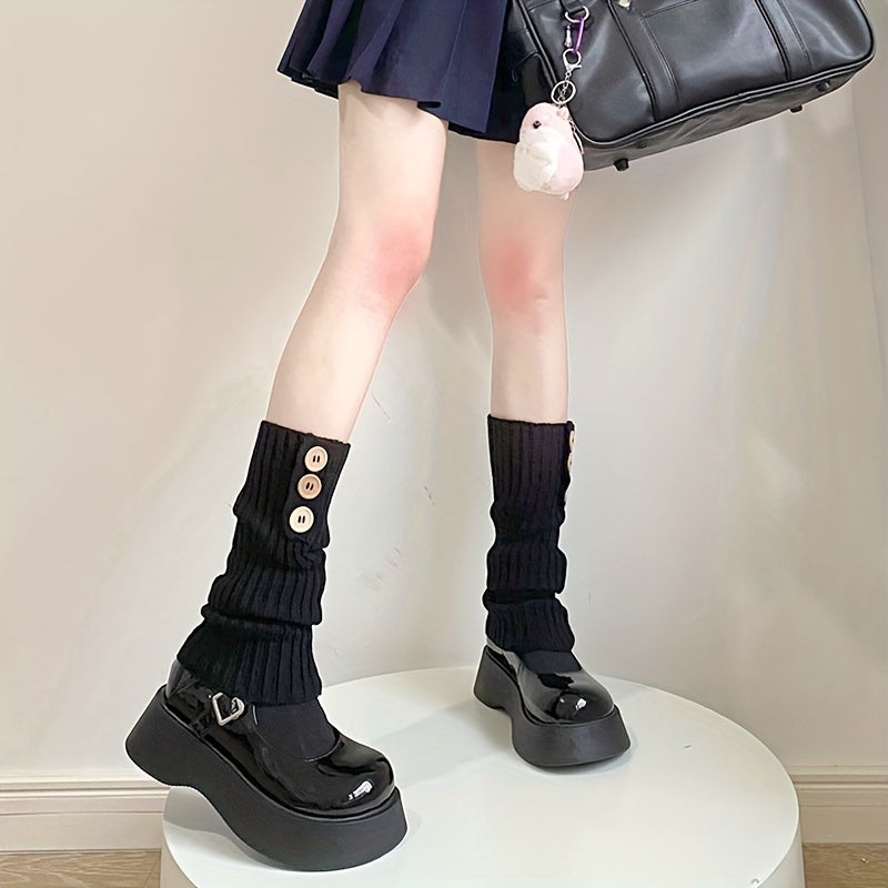 Striped Knitted Knee High Socks Women's Stockings