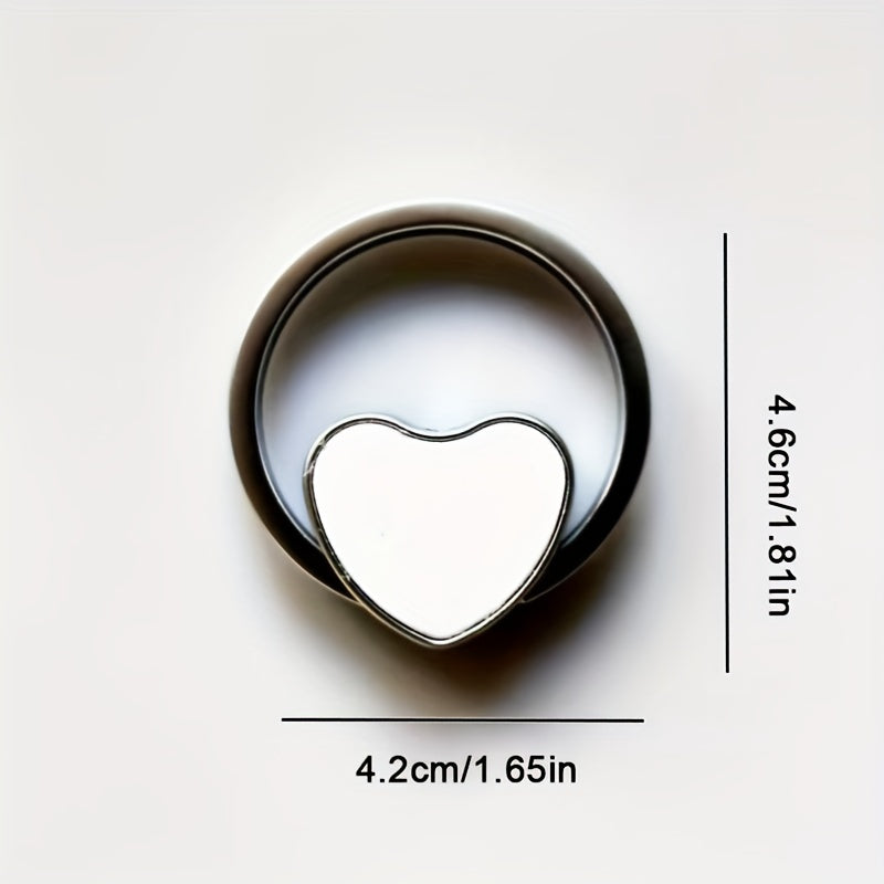Metal Heart Keychains Double Sided Rotate Key Rings for Sublimation Blank Heart