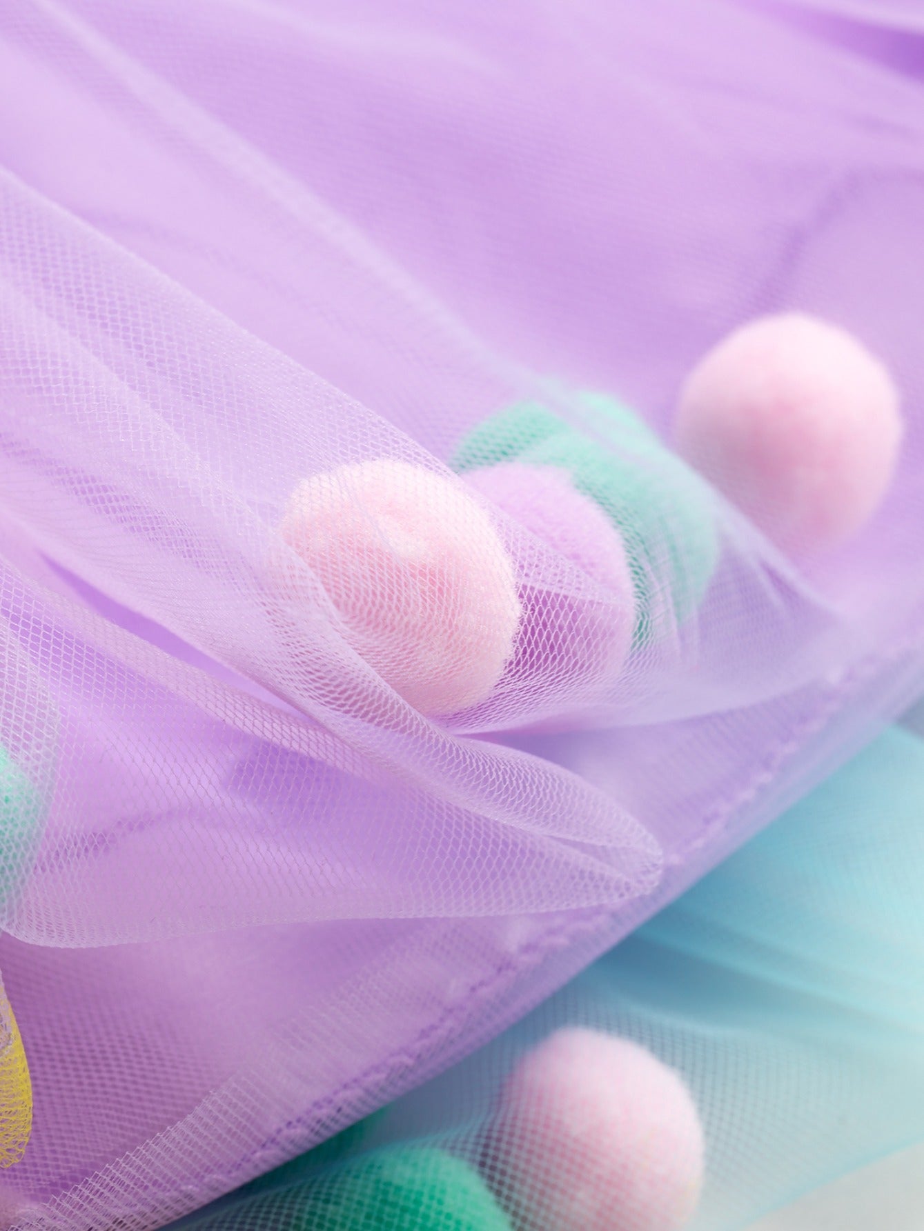 Girls Fluffy Tulle Tutu Skirt with Pom Pom for Party