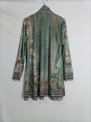  Floral Print Open Front Cardigan