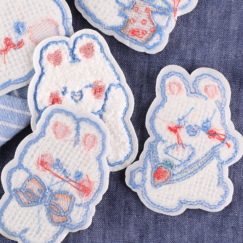 5pcs Rabbit DIY Iron On Patches For Clothing