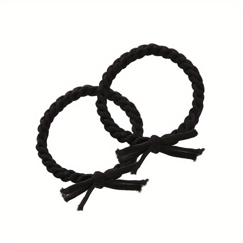 2pcs Braid Hair Rope Knotted Hair Tie Ponytail Elastic Hair Tie Hair Accessories