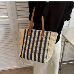 Striped Tote Bag Large Capacity Shoulder Bag