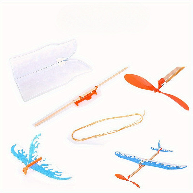 DIY Rubber Band Power Glider Toy for Teaching and Puzzle