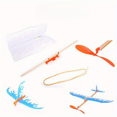 DIY Rubber Band Power Glider Toy for Teaching and Puzzle