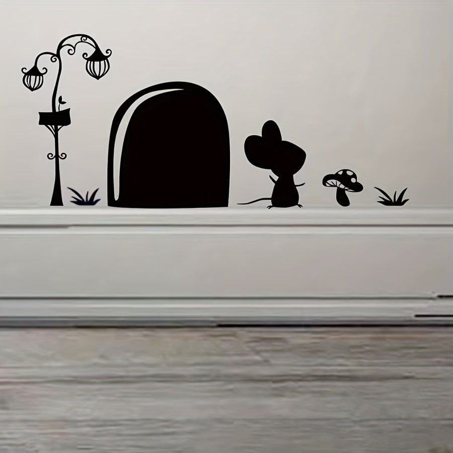 Little Mouse Door Hole Wall Sticker Self-adhesive Decoration