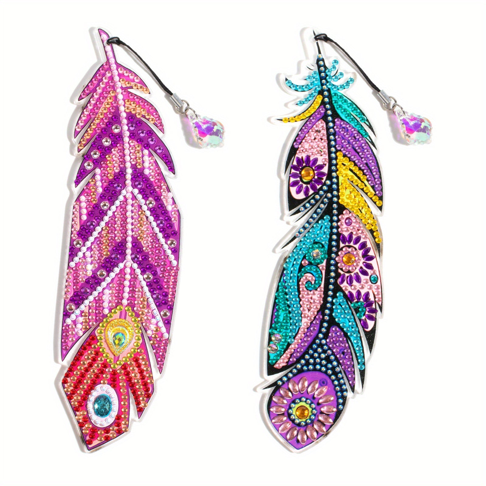 DIY Diamond Dot Art Feather Bookmark 2pcs Set