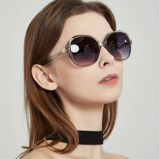Y2K Oval Sunglasses Rhinestone Decor Gradient Glasses UV400
