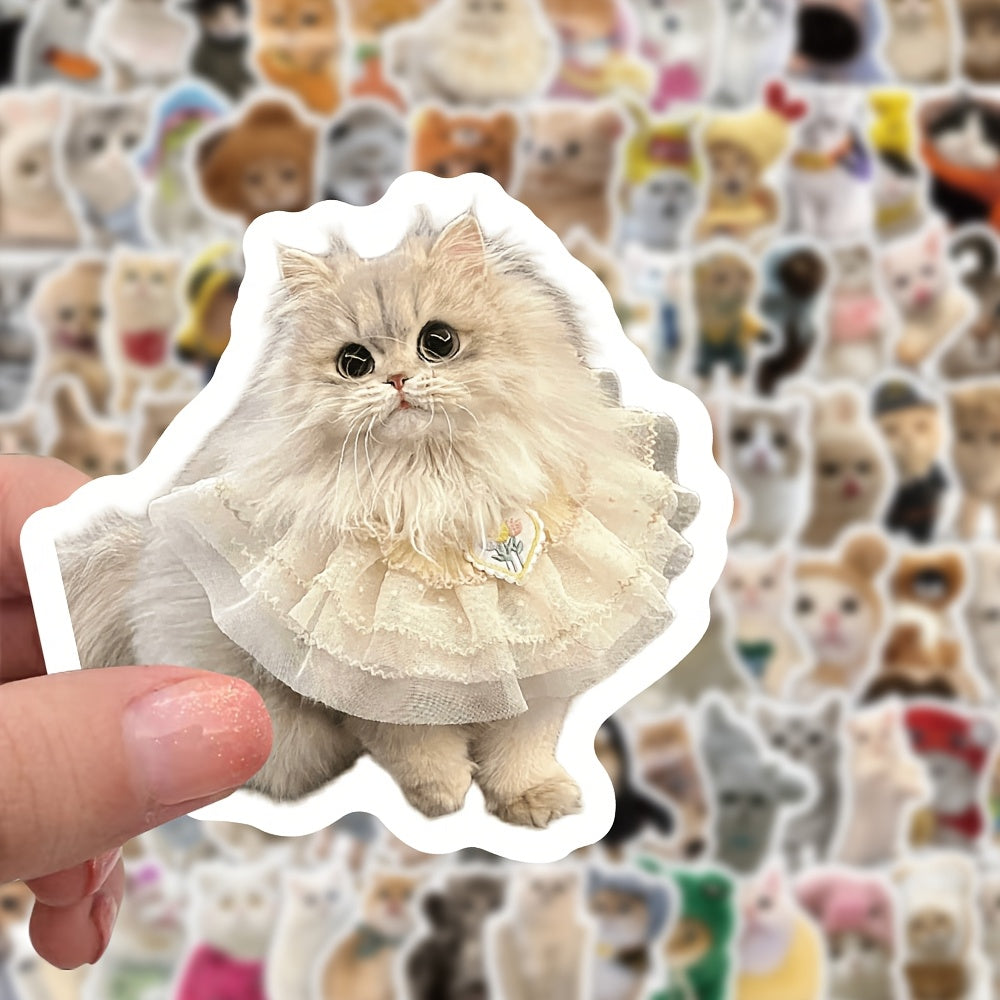 100pcs Kitten Sticker Pack for Laptops Phones Scrapbooks Water Bottles