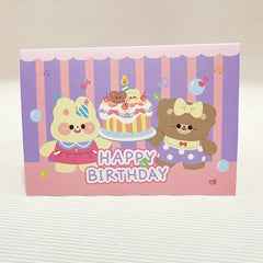 Purple 3D Cartoon Greeting Card with Envelope