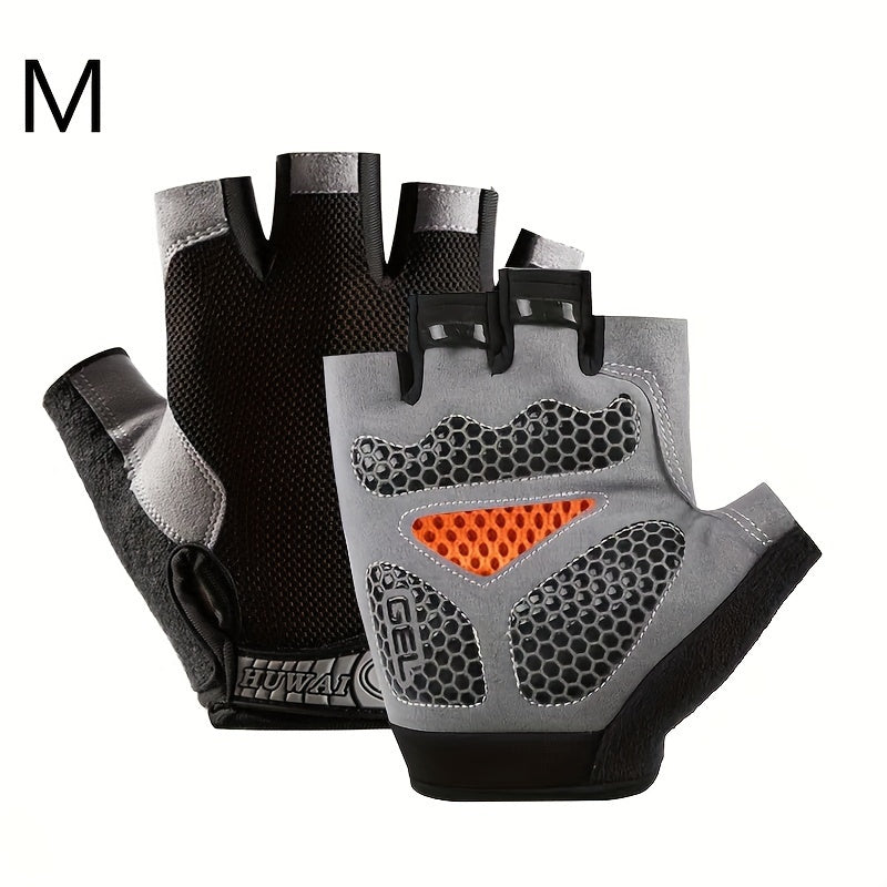 Anti Shock Windproof Fingerless Gloves - for Biking Climbing Weightlifting
