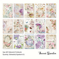 30 Sheets Floral Scrapbook Paper for Journaling & Scrapbooking