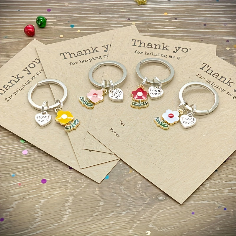 Flower Pendant Keychain Keyring Teacher Gift Travel Gift