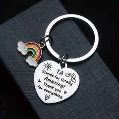 Stainless Steel Graduation Keychain Rainbow Pendant Senior Year Gift
