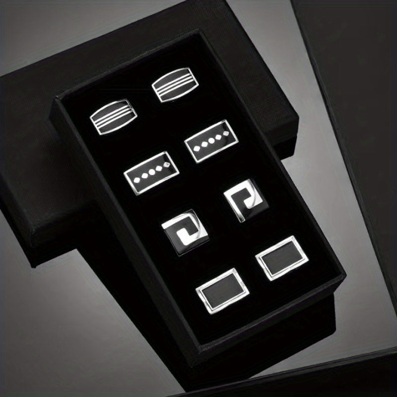 High-End Square Striped Cufflinks for French Shirt