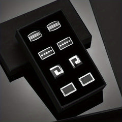 High-End Square Striped Cufflinks for French Shirt