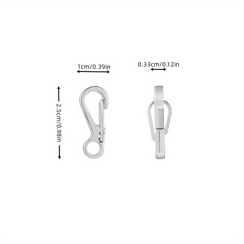 10pcs Metal Keychain Key Ring Mini Spring Hanging Buckle Key Chain Pendant