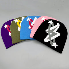 Y2K Letter Jacquard Unisex Beanie Hip Hop Candy Knitted Hat