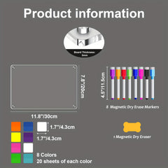 Magnetic Acrylic Board & Sticky Notes Set