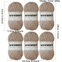 6pcs Acrylic Yarn Crochet Soft Yarn For Crocheting And Knitting 50g pc