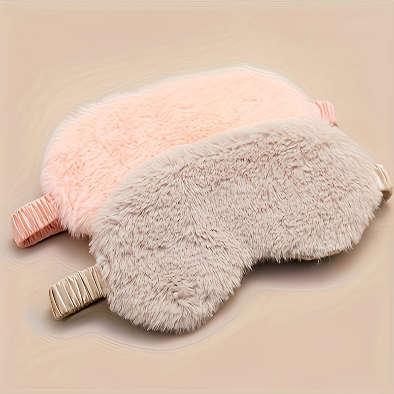Plush Eye Mask for Travel and Rest, Black