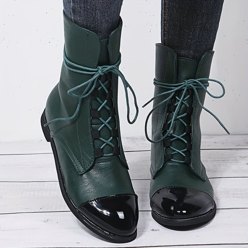 Women's Lace Up Motorcycle Combat Boots