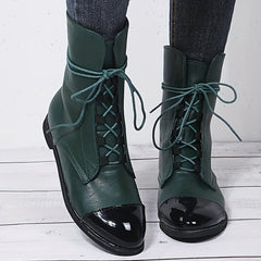 Women's Lace Up Motorcycle Combat Boots
