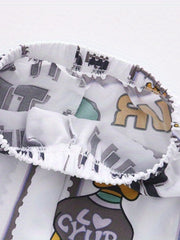 Boys Duck Graphic Print Pants for Spring Summer