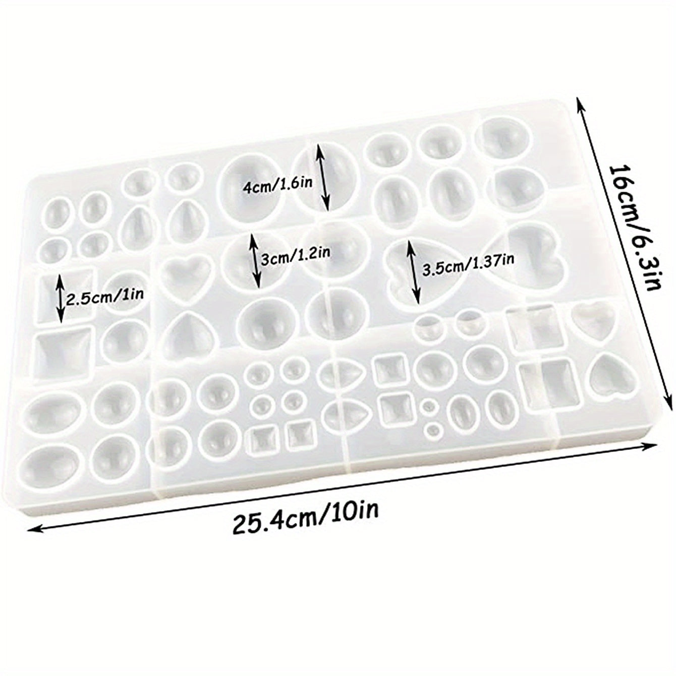 30 Styles Round Gemstone Silicone Casting Molds Holes Resin Epoxy DIY Crafts