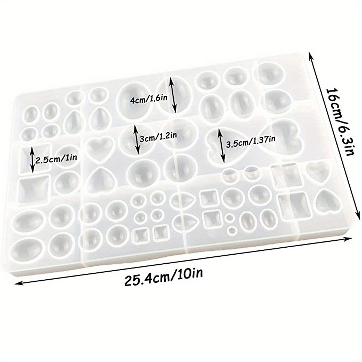 30 Styles Round Gemstone Silicone Casting Molds Holes Resin Epoxy DIY Crafts