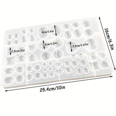 30 Styles Round Gemstone Silicone Casting Molds Holes Resin Epoxy DIY Crafts