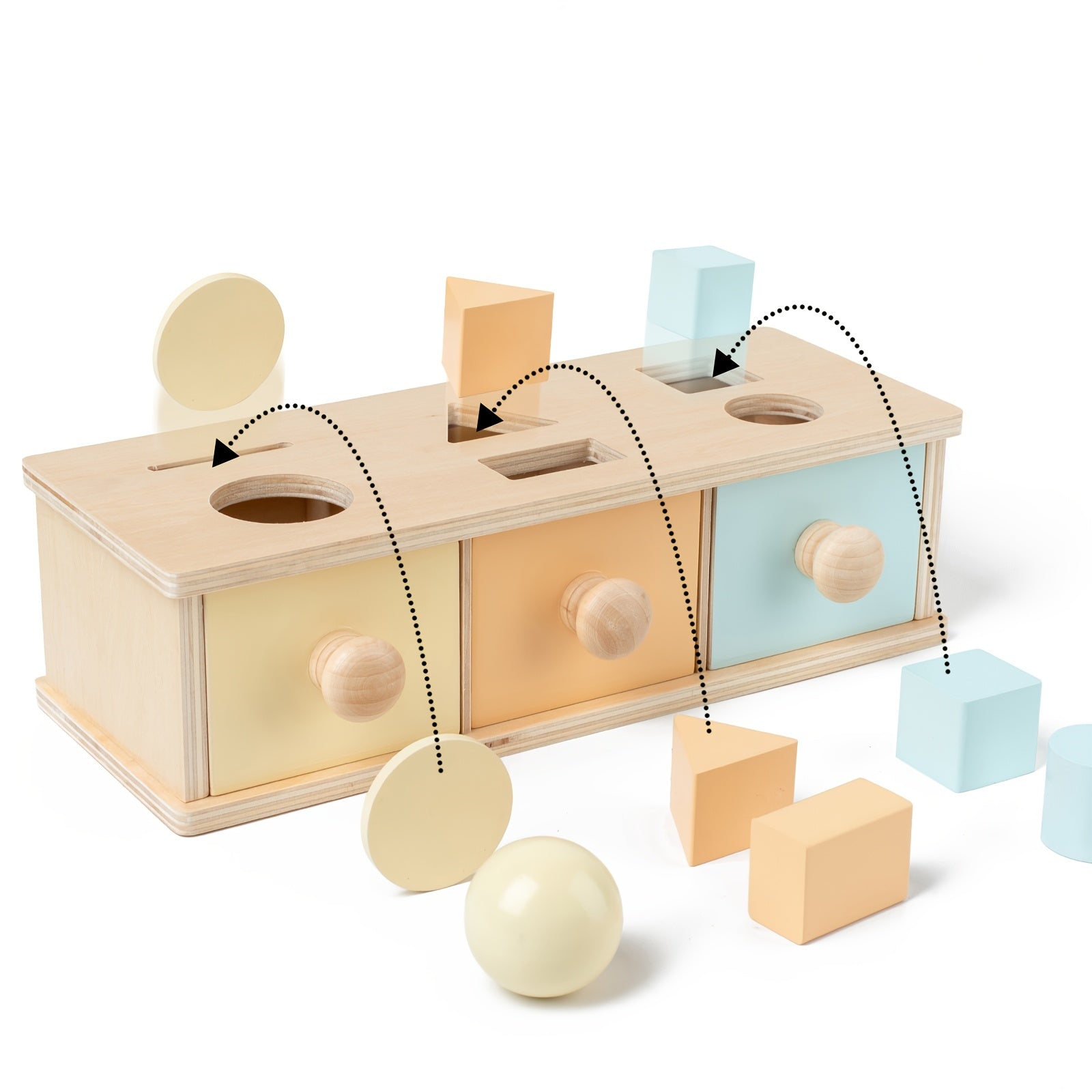 Wooden Shape Sorting & Stacking Toy for Toddlers