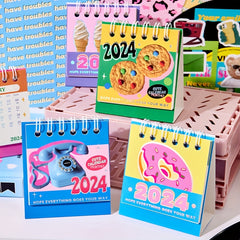 Small Desk Calendar Desktop Paper Stand Daily Table Planner Yearly